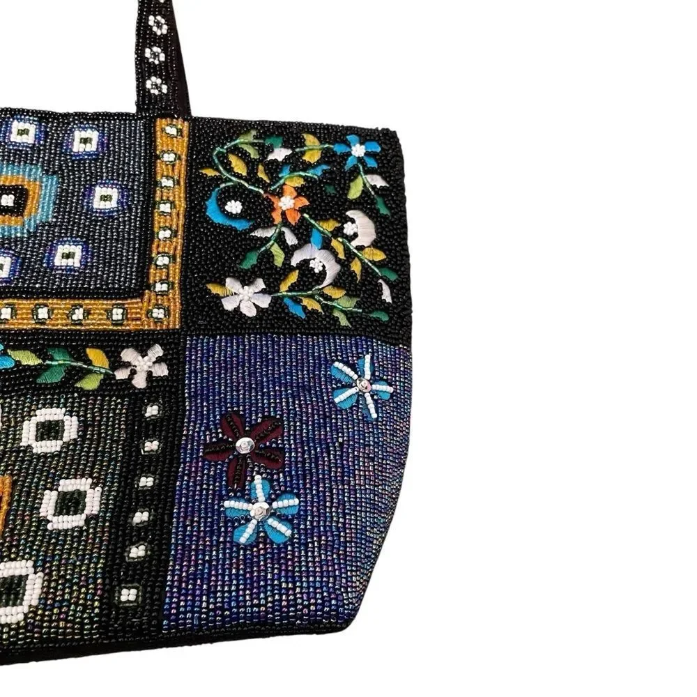 Vintage New Coast Sea Beaded Bag Patchwork Embroidered Boho Handbag